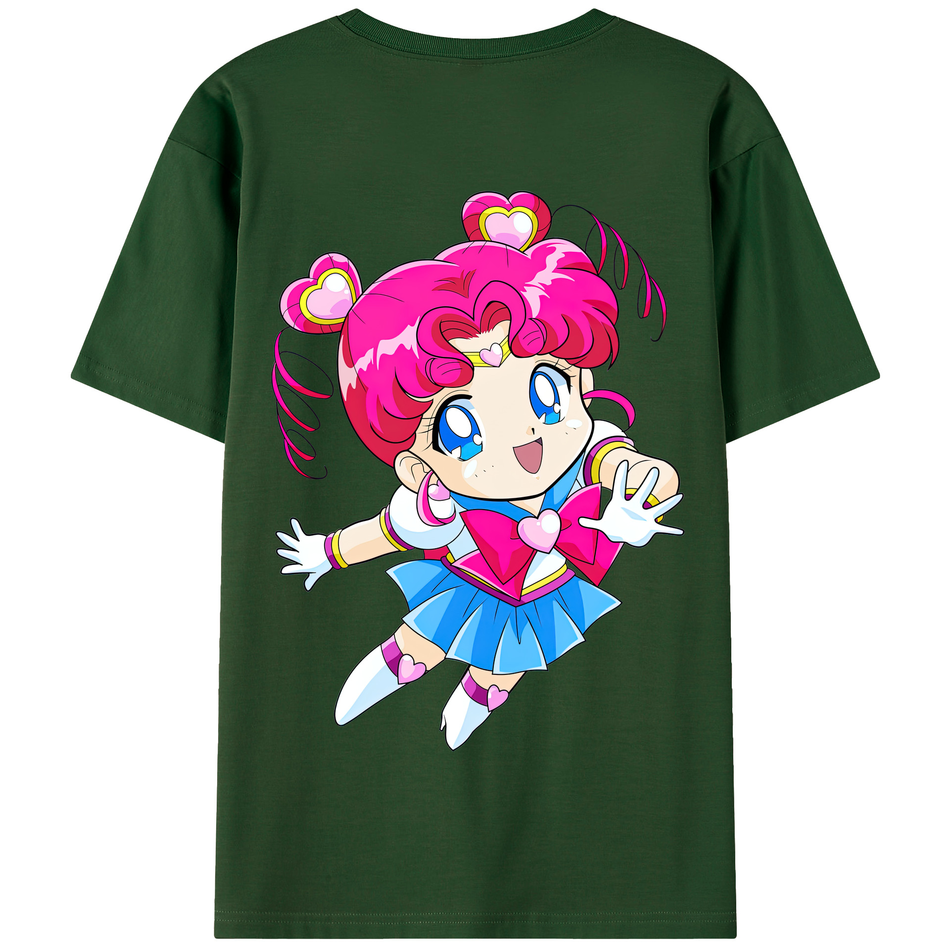 （画像用） 美少女戦士セーラームーン ちびうさ Sailor Moon Chibiusa Tsukino Usagi Small Lady Serenity 綿100％半袖Tシャツ（背面プリント）